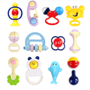 12pcs/set Baby Rattles Teether Set Plastic Developmental Baby Toys for Infants