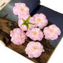Artificial Camellia Flower Heads Silk Rose Hair Clip Wedding Party Decor Pink Pack Of 10PCS