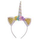 Decorative Unicorn Horn Ear Floral Headband Halloween Hen Night Party Costume