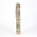 Tibetan Buddha Red Brass Antiqued Incense Box Six Words Theory Incense Tube