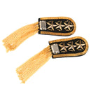 1 Pair Military Star Golden Tassel Link Chain Epaulet Shoulder Boards Badge