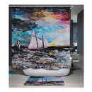 Home Bedroom Shower Room Door Window Decor Fabric Water-Resistant 3D Shower Curtain With 12 Hooks 5