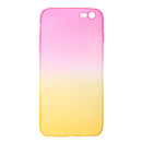Gradual Colorful Case Gradient Change Color Phone Lightweight Cover Translucent Shock Absorbing Flexible TPU for iPhone 6 6S Plus 5.5 Inch Pink and Yellow
