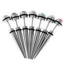 7 Pieces Men's Spike Punk Stainless Steel Rhinestone Ear Studs Earrings