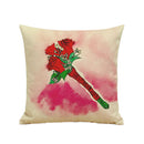 Cotton Linen Throw Pillow Case Floral Waist Cushion Cover Bed Decor