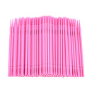 Pack of 100PCS Disposable Micro Brush Swab Eyelash Extension Applicator Brushes for Home Professionals Use - Pink