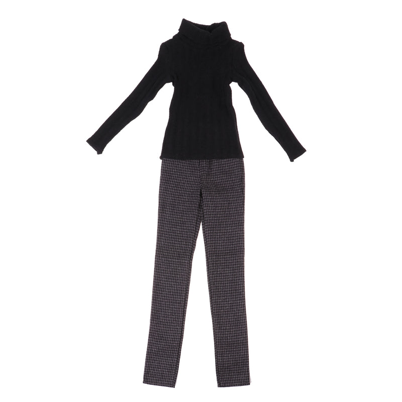 1/3 BJD Black Turtleneck Sweater Pants Set for Normal 70cm Uncle Size Doll