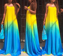 Women Fashionable Casual Polyester Maxi Dress Summer Party Beach Cocktail Accessories XL