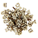 100 Pieces Mixed Wooden Shapes Letters Alphabet Embellishments for Crafts