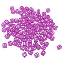 100pcs Transparent Six Sided D6 Dice for D&D TRPG Party Games Toys Purple