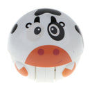 Cute Inertia Nodding Tumbler Animal Doll Wiggle & Crawl Rustling Ball Toy Ring Bell Crawling Early Educational - cow