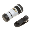 Telescope Camera Lens HD 8X Optical Telescope Camera Lens for Mobile Phone with Universal Clip Suitable for iPhone Samsung Asus Sony iPad White