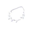 Lovely Baby Natural Leaves Style Cloth Headband Headwear Photo Props Baby Shower Decor Silver