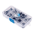 45pcs Fishing Rod Guides Tip Rings Set Rod Repair Kit DIY Eye Ring with Box, 9-Sizes