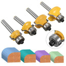 1/4'' Shank Round Over Router Bit Set 1/2'', 3/8'', 1/4'', 1/8'' Radius Wood Cutting Tool