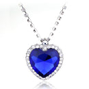 Classic Titanic Heart of Ocean Sapphire Crystal Pendant Necklace Gift-Silver