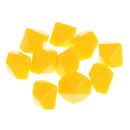 Yellow 10 Pieces Resin Multi-Sided Blank Dice Die DIY for Party Bar Casino Supplies Table Game Props