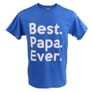 Best Papa Ever Letter Printed T-shirt Saying Slogan Tee Fathers Day Birthday Cosplay Party Gift Dark Blue XL