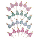 24PCS Assorted Dancing Princess Cupcake Picks Cake Toppers Party Decoration