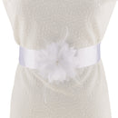Fashion White Wedding Party Dress Gown Flower Feather Bridal Waist Belt Sash