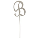Silver Alloy Letter B Shining Crystal Rhinestone Cake Topper Birthday Cake Decor