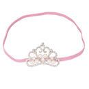 Rhinestone Faux Pearl Crown Baby Girls Headband Hair Band - Pink