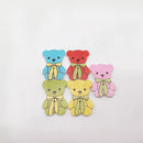 50pcs Cartoon Printed Bear Wood Buttons 2 Holes For Sewing Scrapbooking DIY