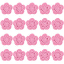 4cm Handmade Knitted Crochet Flowers Appliques for Card Making Scrapbooking Clothing Sewing Craft DIY Pack of 20PCS -Pink
