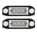 2 Piece 3 LED White Number License Plate Light Lamp For Volvo S40 S60 S80