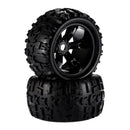 Durable 1 Pair Monster Trucks Rubber Tyre with Wheel Rim for 1/8 HSP Savage ZDRacing Refit Parts