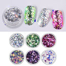 6x 3D Triangle Colorful Sequins Metallic Luster Bright Nail Stickers