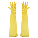 Women Ladies Fashionable Opera Evening Wedding Bridal Prom Party Long Satin Gloves 1 Pair Yellow