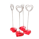 10pcs Red Heart Photo/Memo/Note Wire Clip Stand Wedding Table Number Card Holder