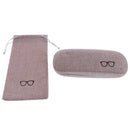 Burlap Protective Hard Shell Glasses Case Box for Eyeglasses and Sunglasses with Storage Bag