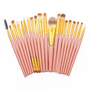 Women Pro Makeup Beauty Cosmetic Tools Makeup Brush Holder White + Set of 20PCS Face Foundation Eye Lip Beauty Makeup Brushes Pink Gold