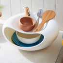 Durable Creative Fashionable Big Lazy Double-Decked Box Plastic Sundry Snack Junk Fruit Serving Tray Stuff Divide Tray White