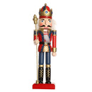 Handpainted Standing Wooden Nutcracker King with Scepter Christmas Ornament Party Prop Collectibles