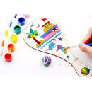 Racket Shape Wooden Paint Board With Ball DIY Kids Creative Drawing Template
