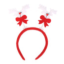 Kids Adults Christmas White Deer Headband Head Hair Hoop Bow Hat Fancy Party Props Fun Costume Hair Decor Accessory