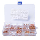 150 Pieces 13 Sizes Assorted Solid Copper Crush Washers Seal Flat Ring with Case