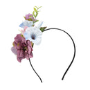 Ladies Girls Princess Boho Flower Leaves Charms Headband Wedding Bridal Hairband Head Decor Accessory Purple