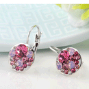 Fashion Women White Gold Plated Red Rhinestone Earrings Ear Clip Jewellery