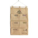 Wall Hanging Storage Bag Organizer Toy Cosmetic Key Socks Underwear Holder with 5 Pockets