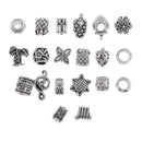 20 Pieces Antique Silver Large Hole Spacer Beads Jewelry Making Bracelet DIY