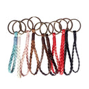 10 Pieces Assorted New Braided Leather Rope Woven Keychain Keyrings Metal Key Chain Car Key Ring Key Fob Gifts