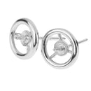 1 Pair of Sterling 925 Silver Round Ear Stud Earring Findings Bases DIY Jewelry