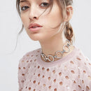 Women Punk Style Geometry Round Circle Collar Choker Necklace Silver