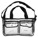 Clear Travel Makeup Bag Cosmetic Organizer with 2 External Pockets and Adjustable Shoulder Strap