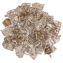 50 Pieces New Hollow Decorative Wooden Birdcase Unfinished Wood Art Craft Embellishments