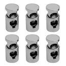 (Pack of 6) Metal Barrel Cylinder Cord Locks Stopper Toggle Rope Clamp Single Hole Cord Locks Clasp Buckle Drawstring Sewing Adjuster Fastener
